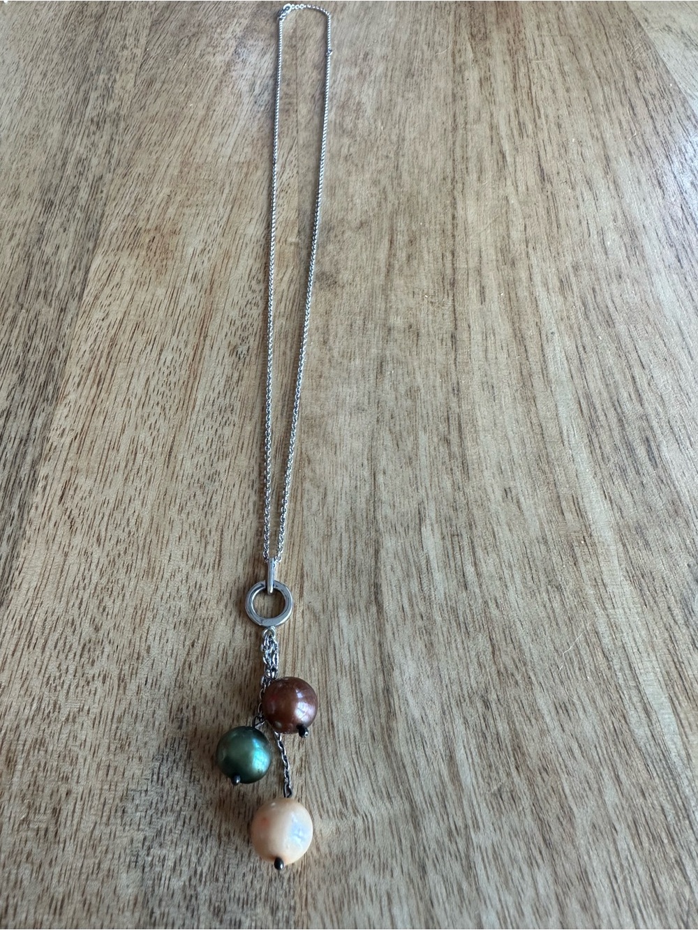 imperial Pearl Syndicate 3 pearl sterling necklace